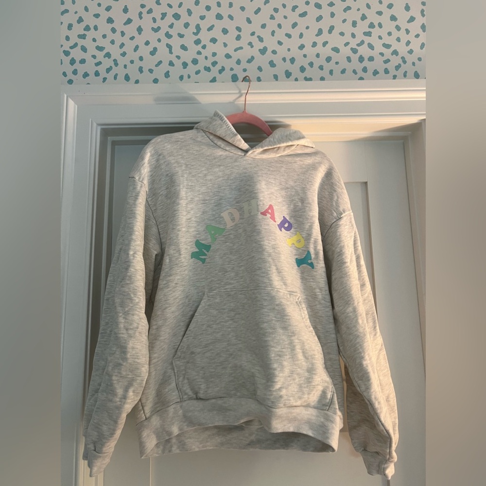 Madhappy Cooper Pastel and Heather Grey women’s large hoodie.